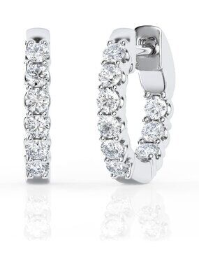 Lab Grown Diamond Inside-Out Hoop Earrings for Women, 0.5-5 Carat, Elegant